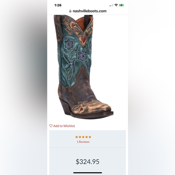 Dan Post Vintage Blue Bird Women's
DP3544 Chocolate Teal Snip Toe Boots - Picture 8 of 13